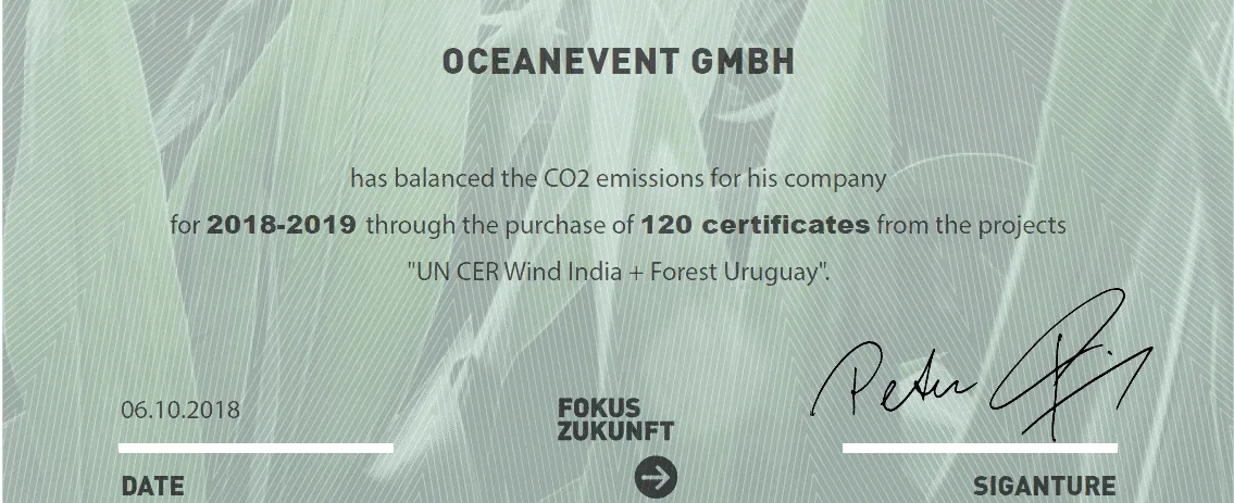 OceanEvent is a Climate-Neutral Company